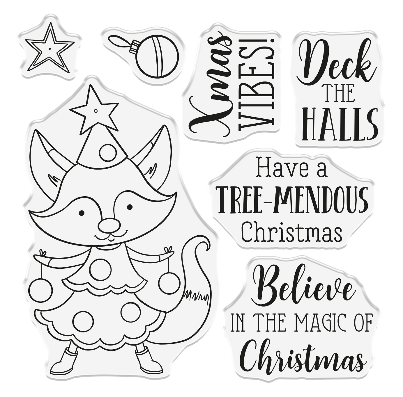 Tree-mendous Fox Clear Acrylic Stamp