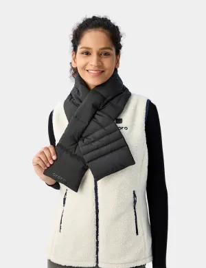 Unisex Heated Puffer Down Scarf - Black / Light Grey