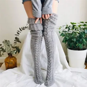 Warm Over Knee Extra Long Knitted Socks