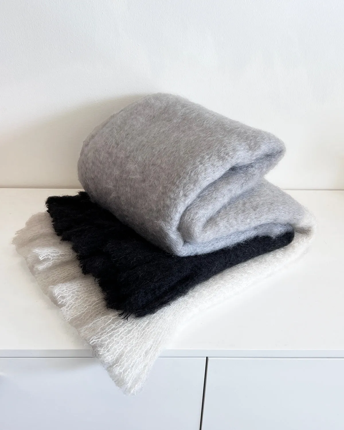 Winter Color Block Ezcaray Mohair Throw