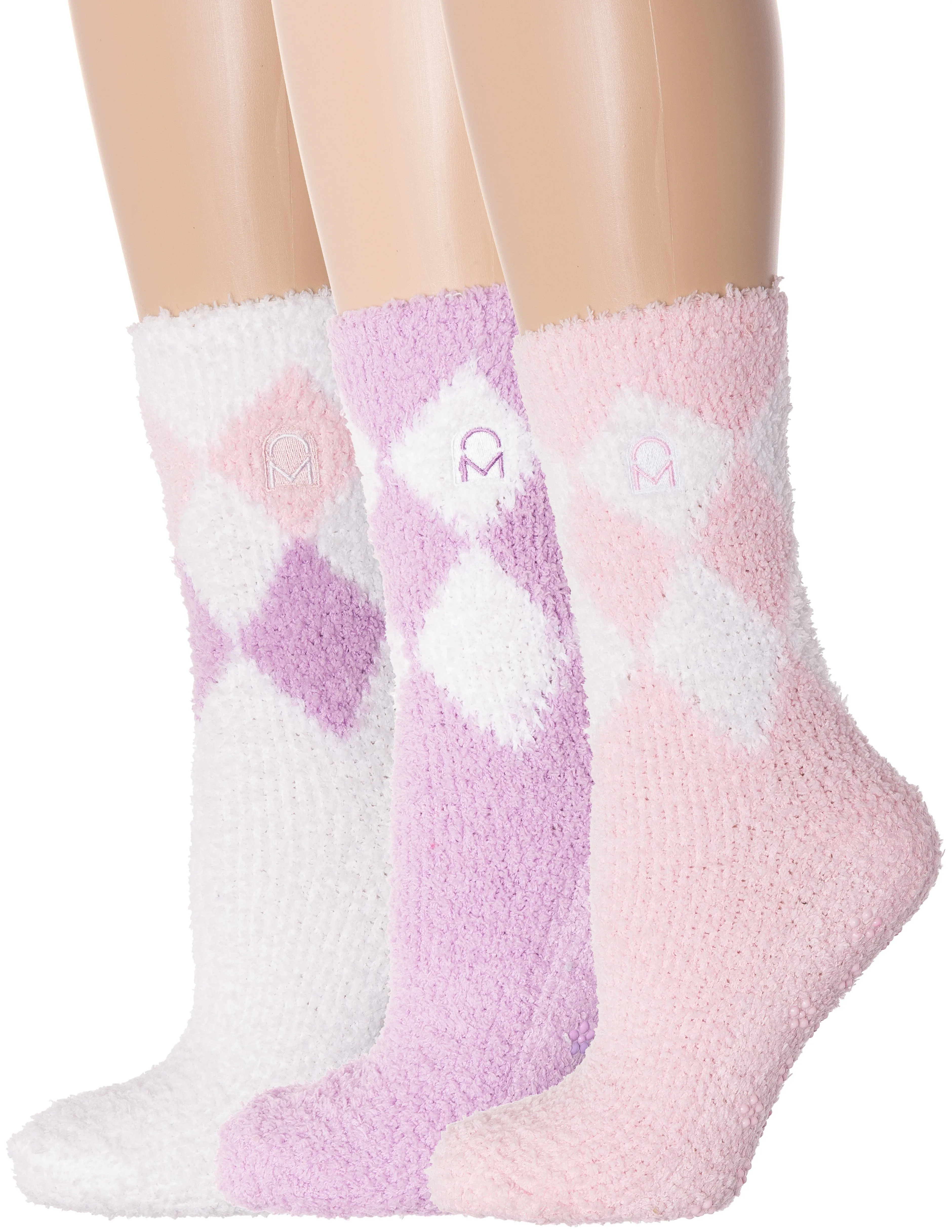 Women's (3 Pairs) Soft Anti-Skid Fuzzy Winter Crew Socks