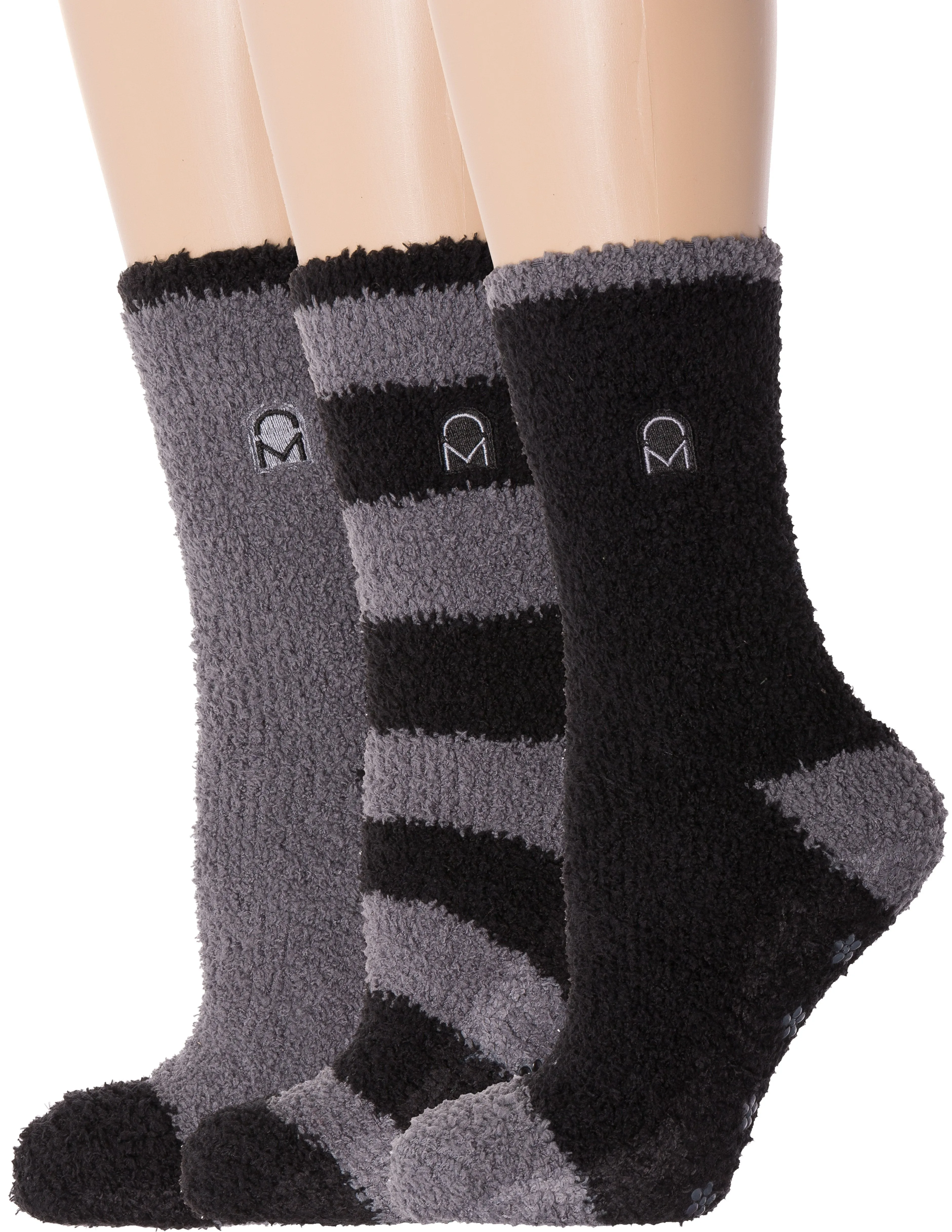 Women's (3 Pairs) Soft Anti-Skid Fuzzy Winter Crew Socks