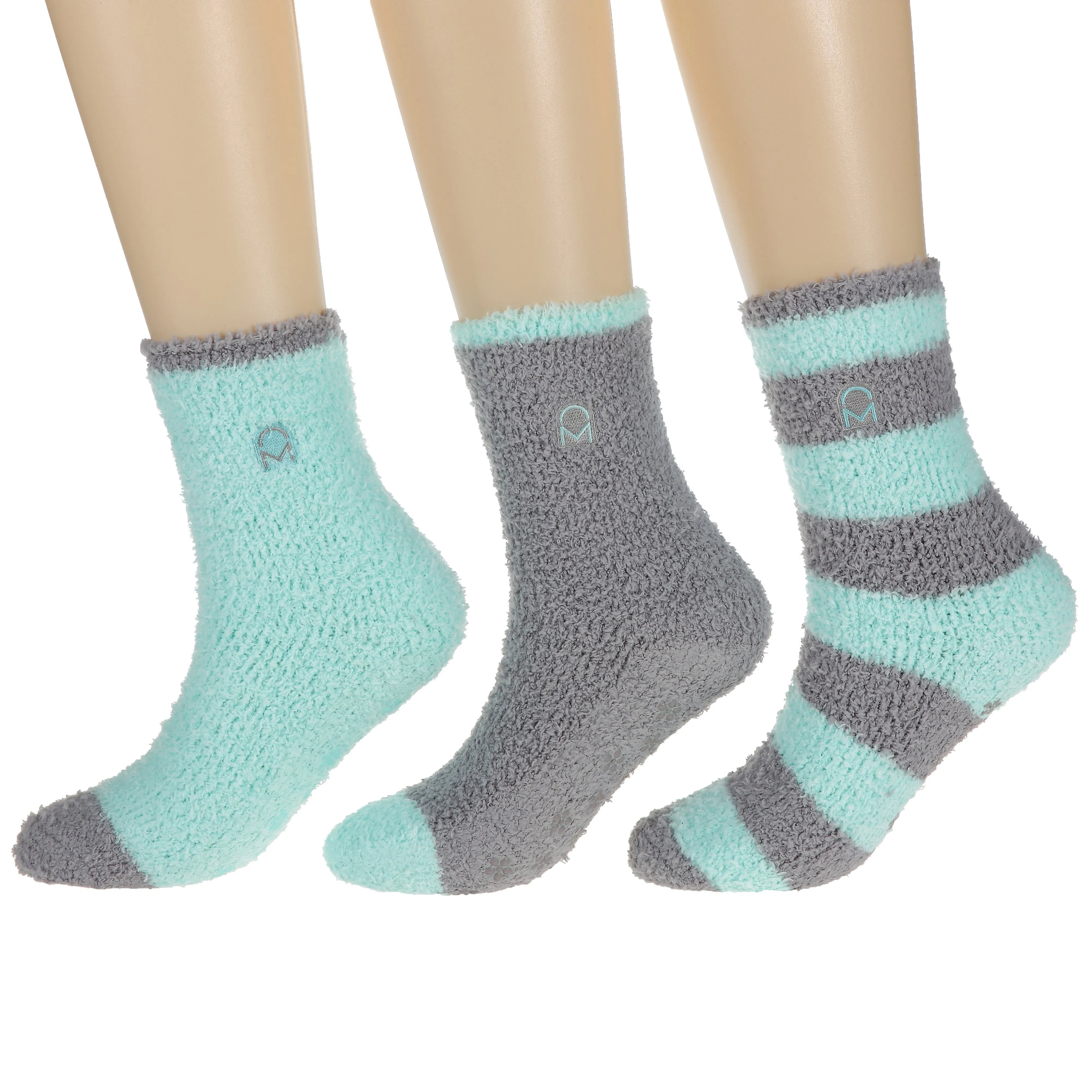 Women's (3 Pairs) Soft Anti-Skid Fuzzy Winter Crew Socks