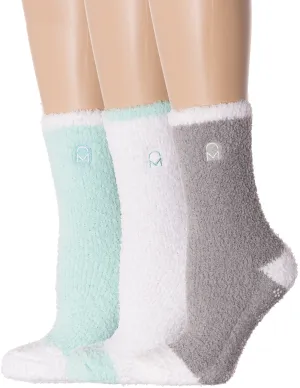 Women's (3 Pairs) Soft Anti-Skid Fuzzy Winter Crew Socks