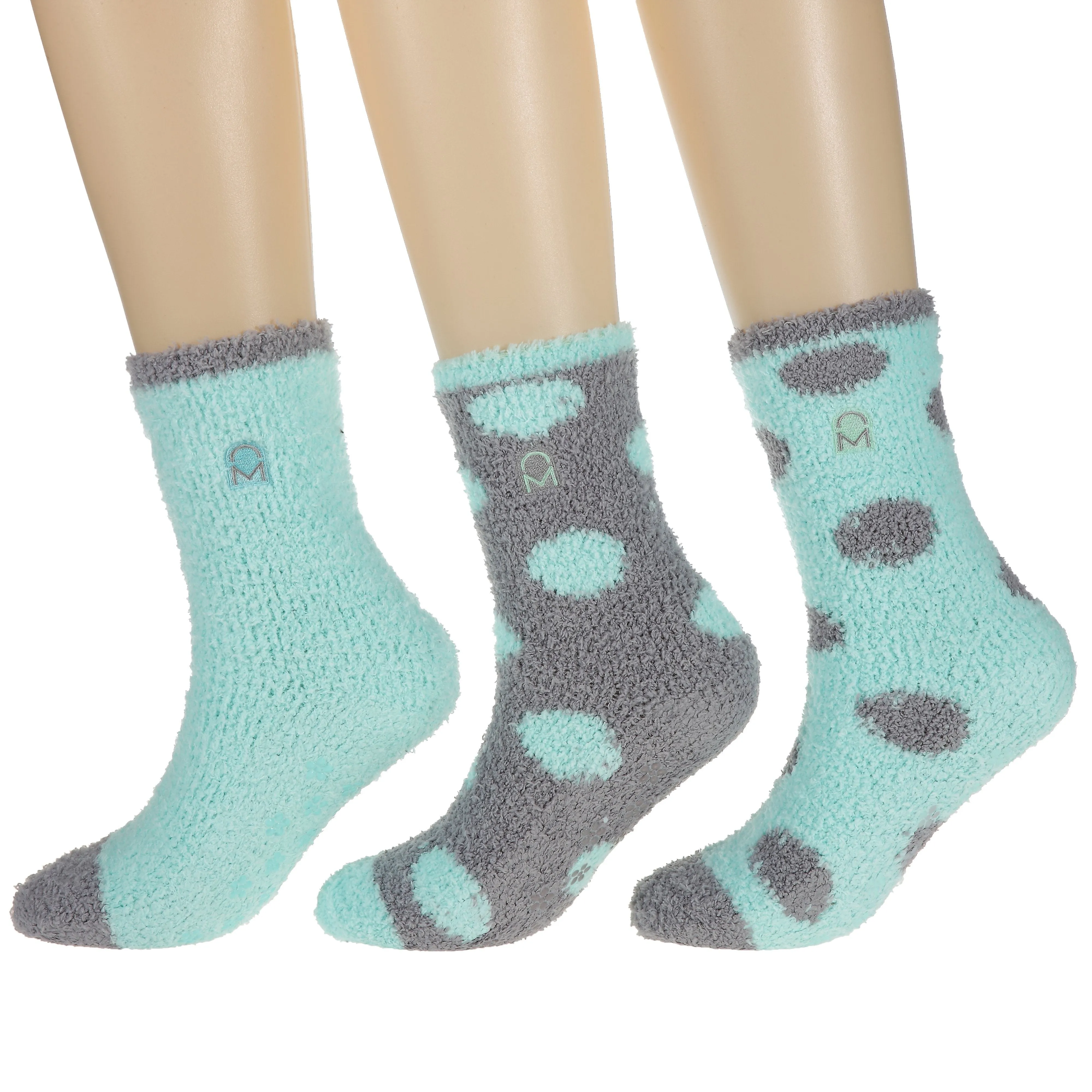 Women's (3 Pairs) Soft Anti-Skid Fuzzy Winter Crew Socks