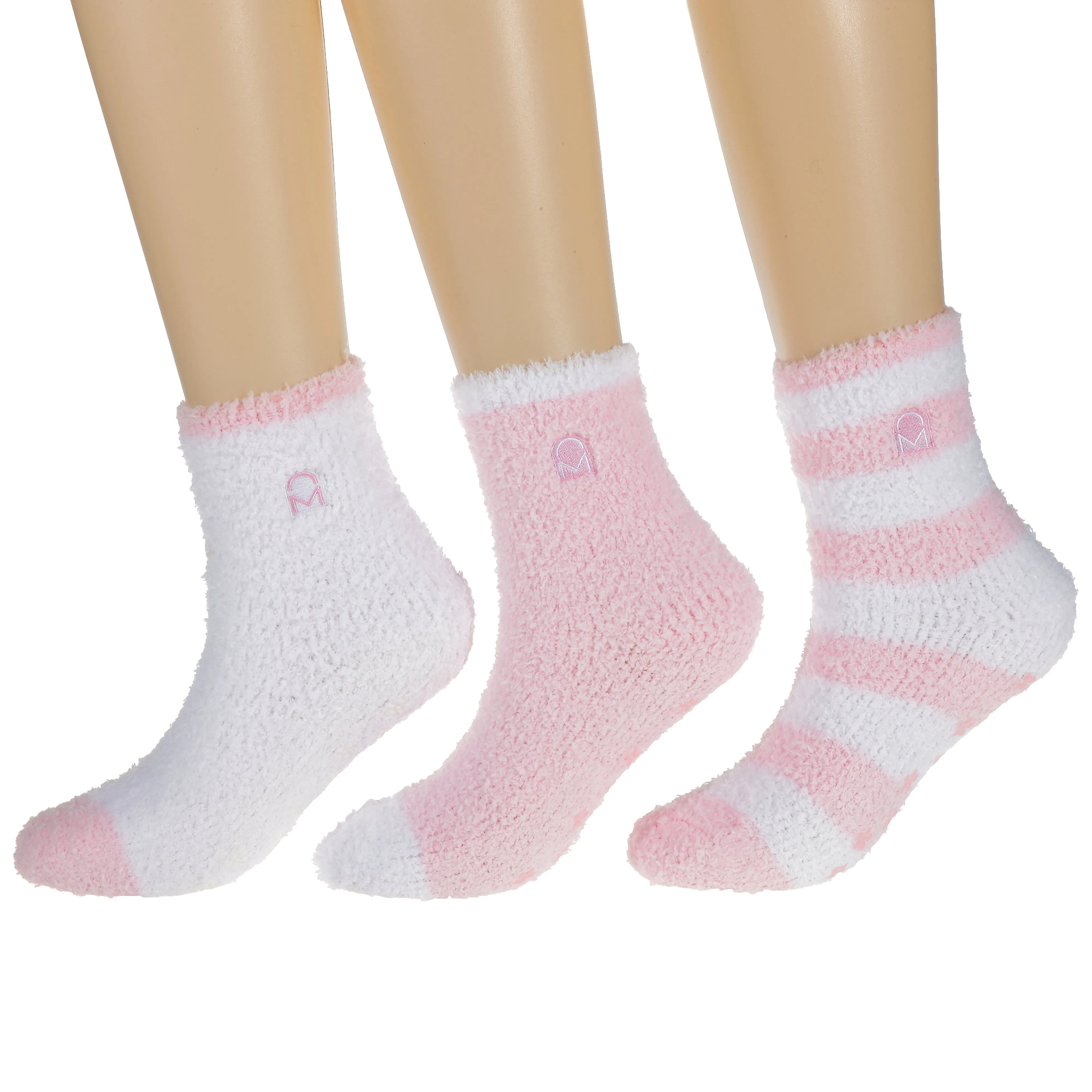 Women's (3 Pairs) Soft Anti-Skid Fuzzy Winter Crew Socks