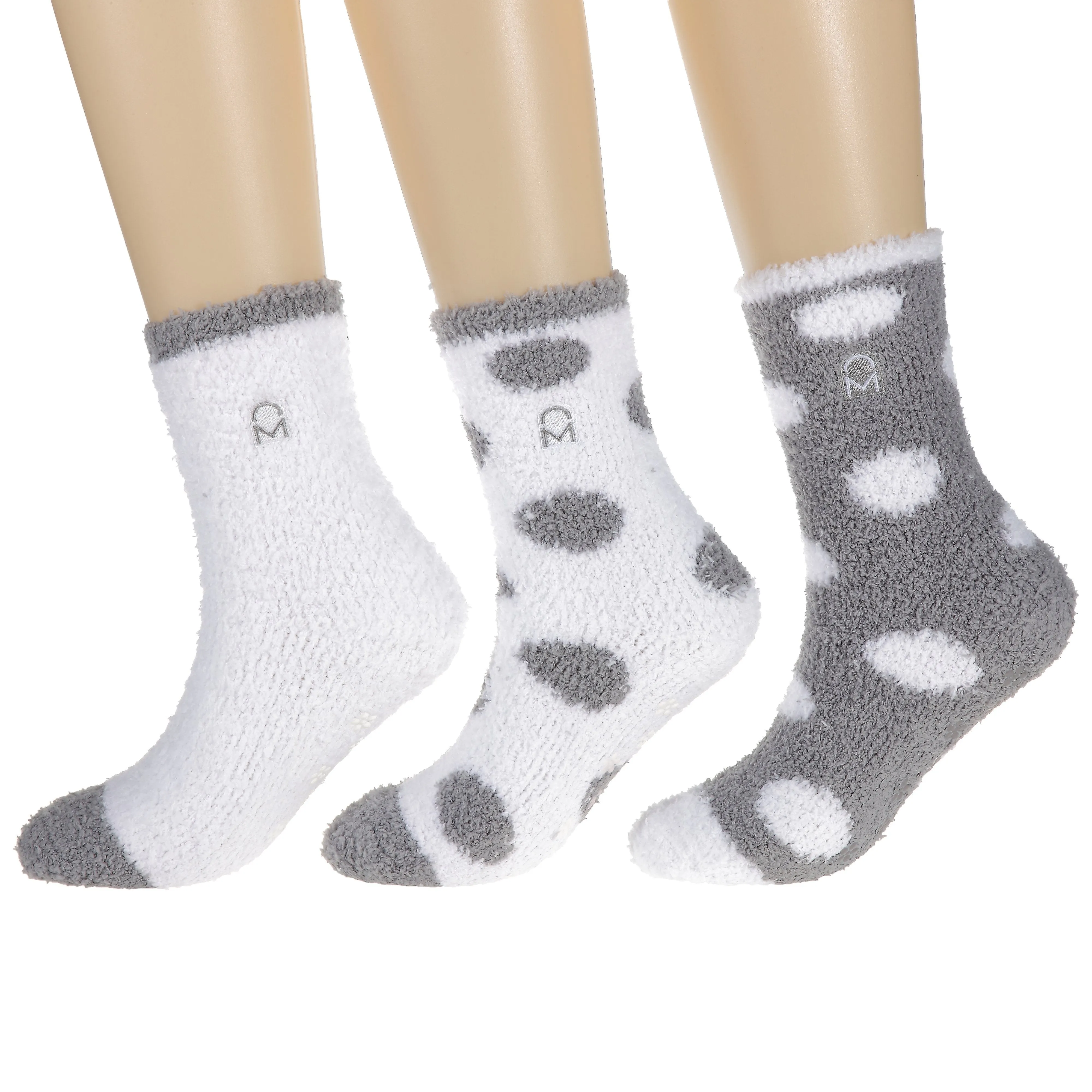 Women's (3 Pairs) Soft Anti-Skid Fuzzy Winter Crew Socks