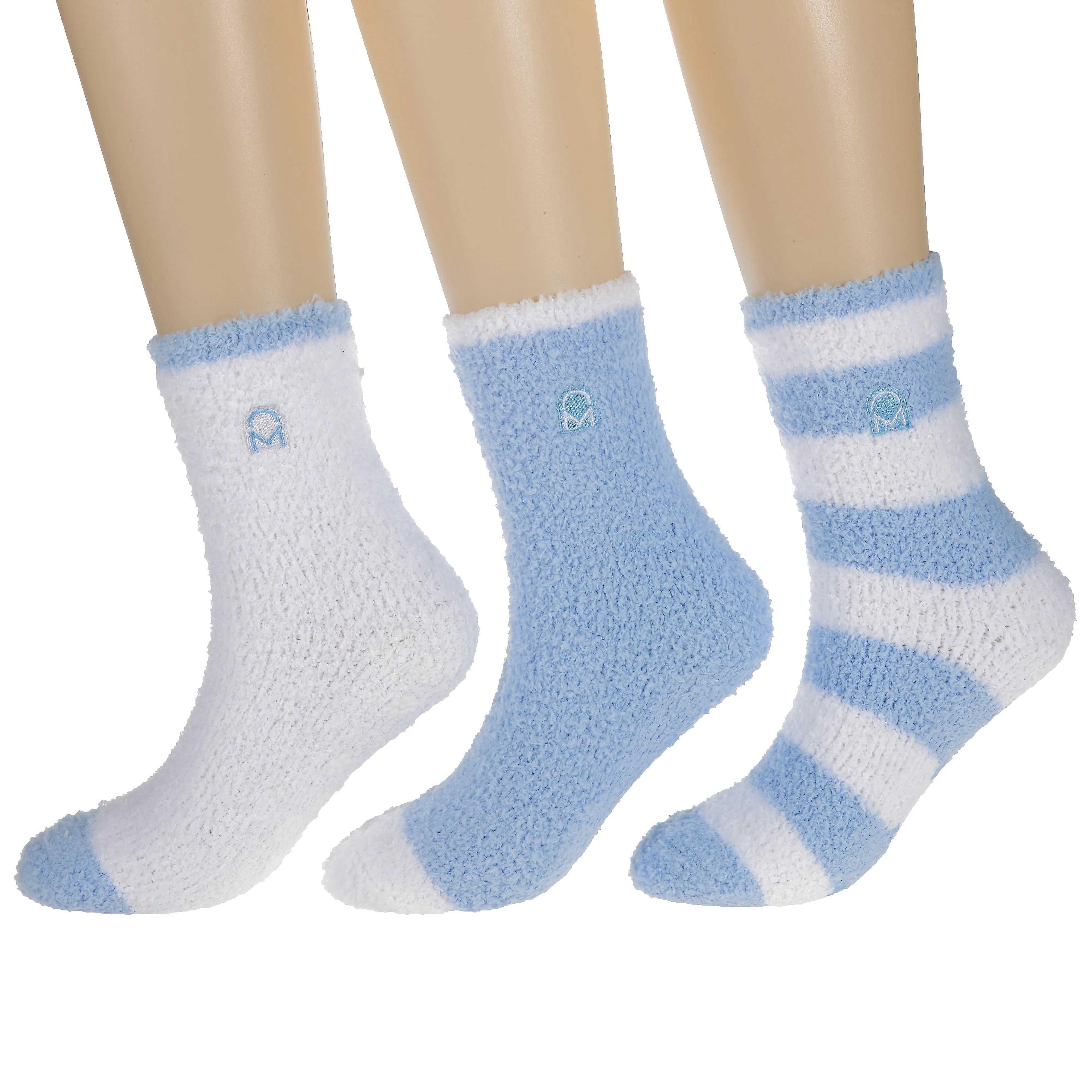 Women's (3 Pairs) Soft Anti-Skid Fuzzy Winter Crew Socks