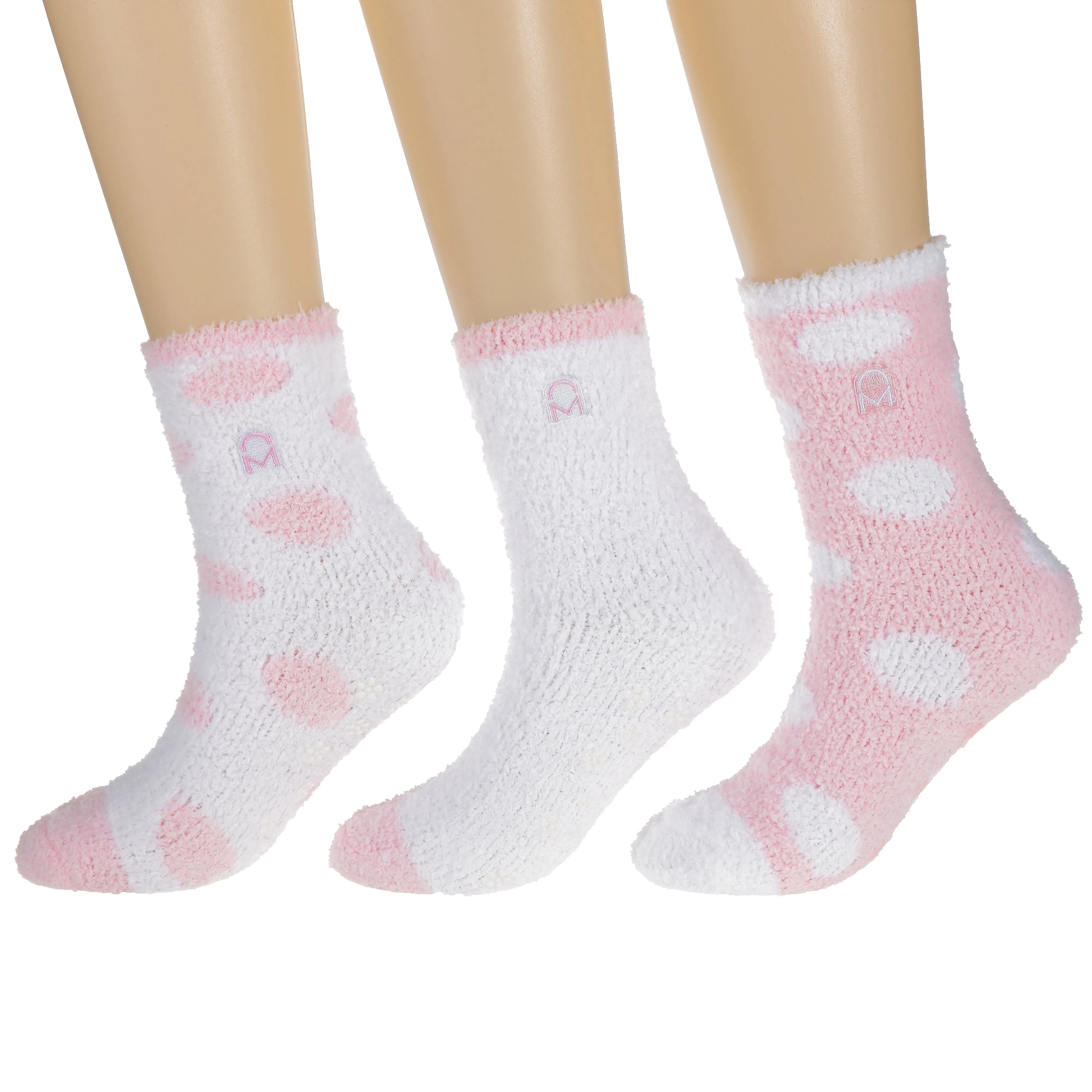 Women's (3 Pairs) Soft Anti-Skid Fuzzy Winter Crew Socks