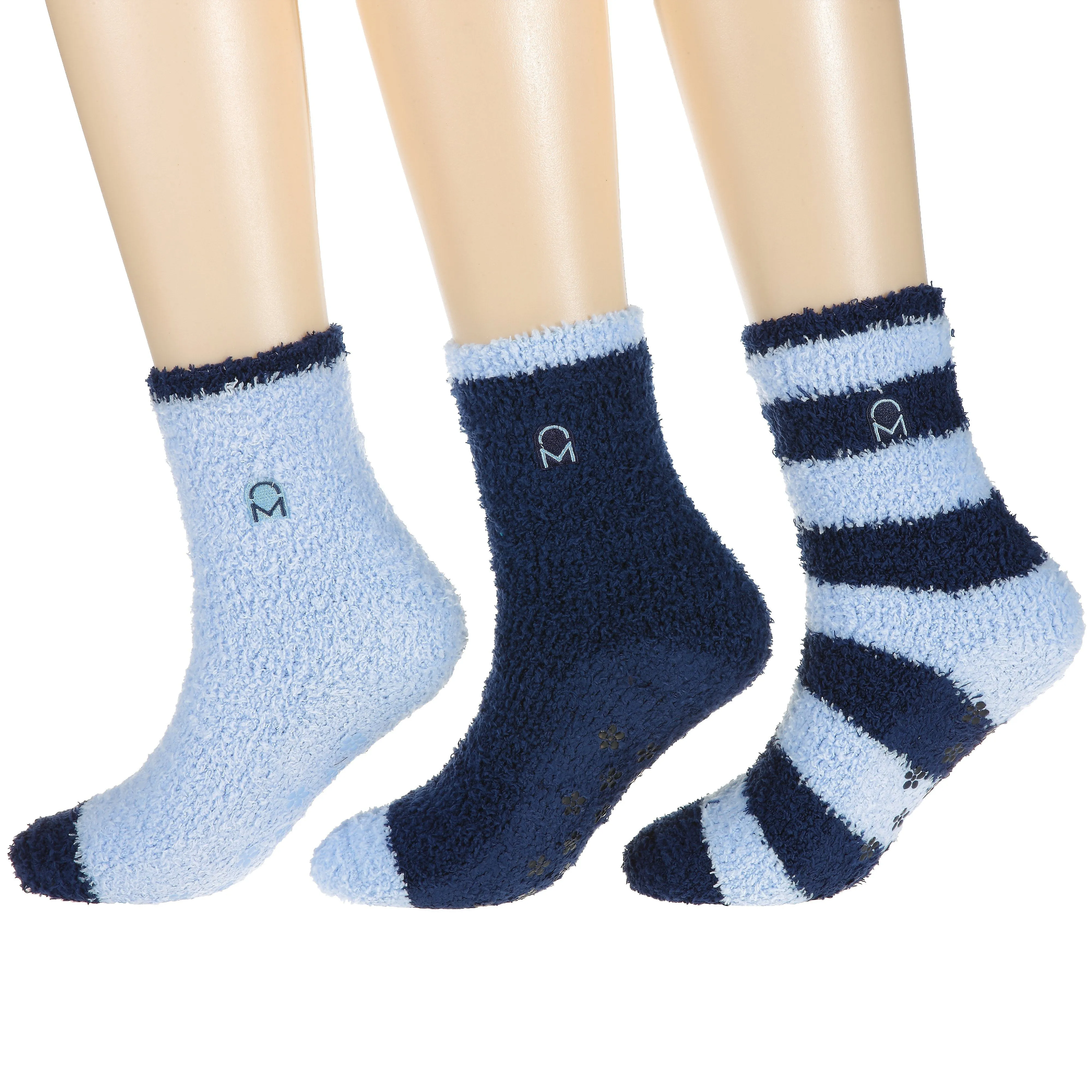 Women's (3 Pairs) Soft Anti-Skid Fuzzy Winter Crew Socks