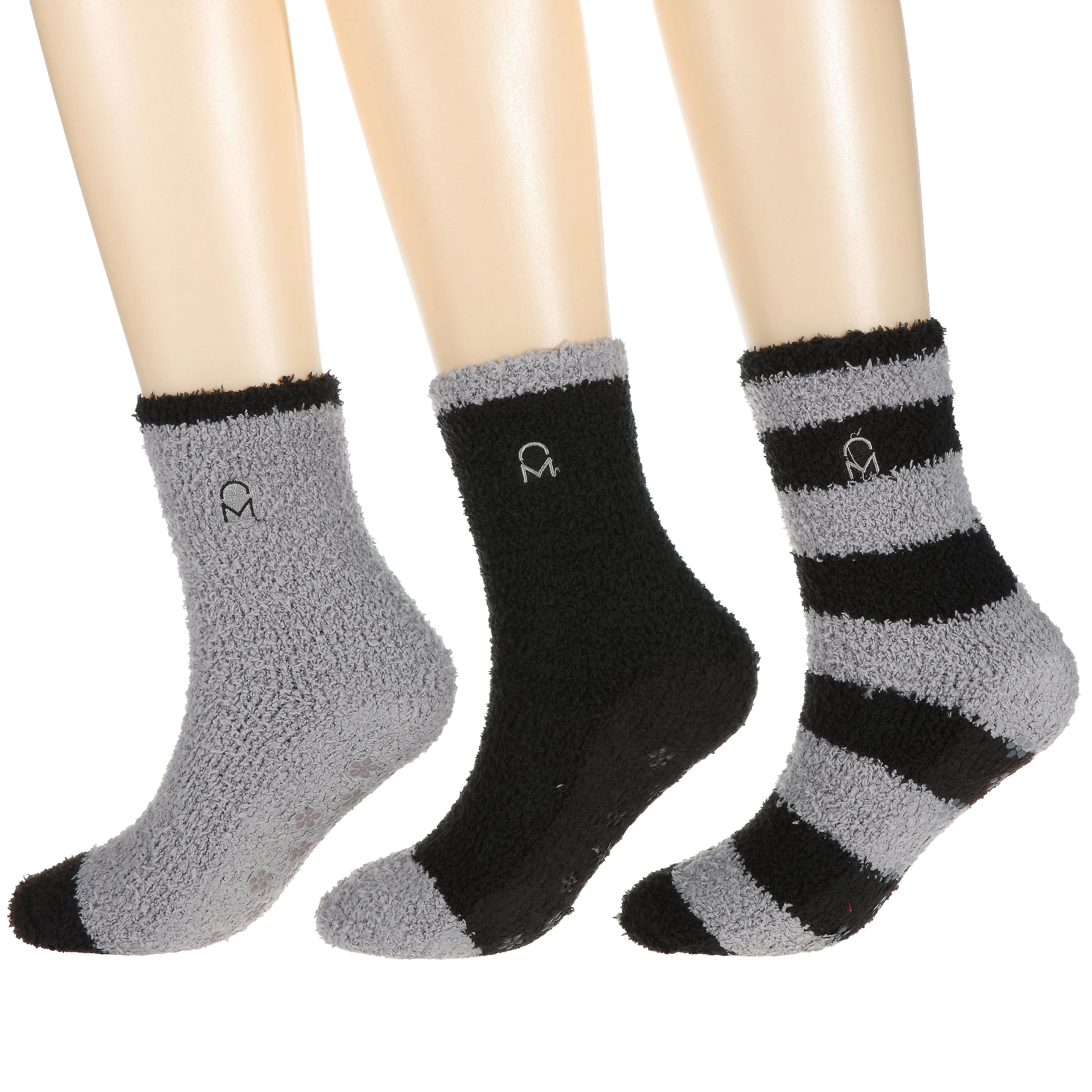 Women's (3 Pairs) Soft Anti-Skid Fuzzy Winter Crew Socks