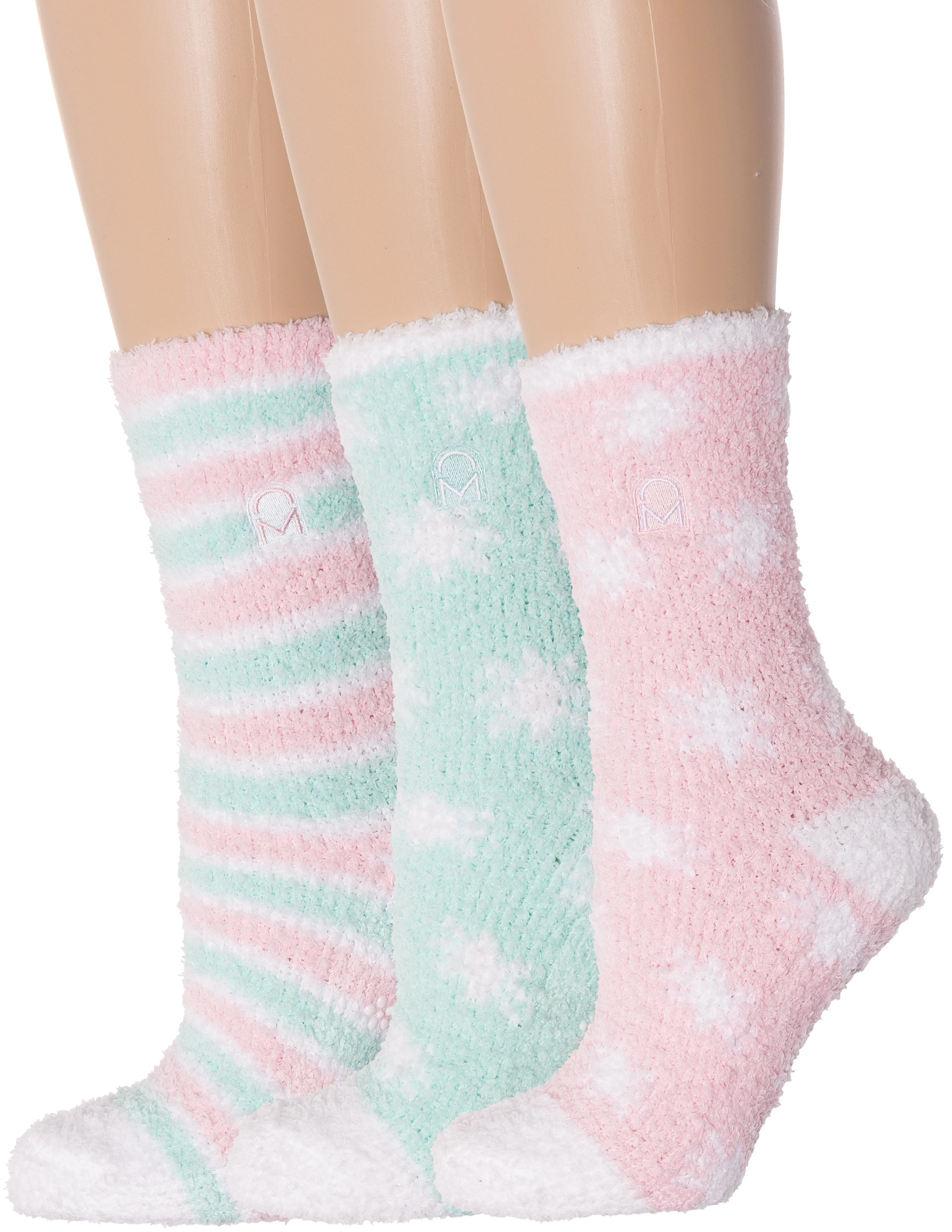 Women's (3 Pairs) Soft Anti-Skid Fuzzy Winter Crew Socks