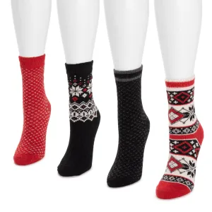 Women's 4 Pair Pack Holiday Boot Socks