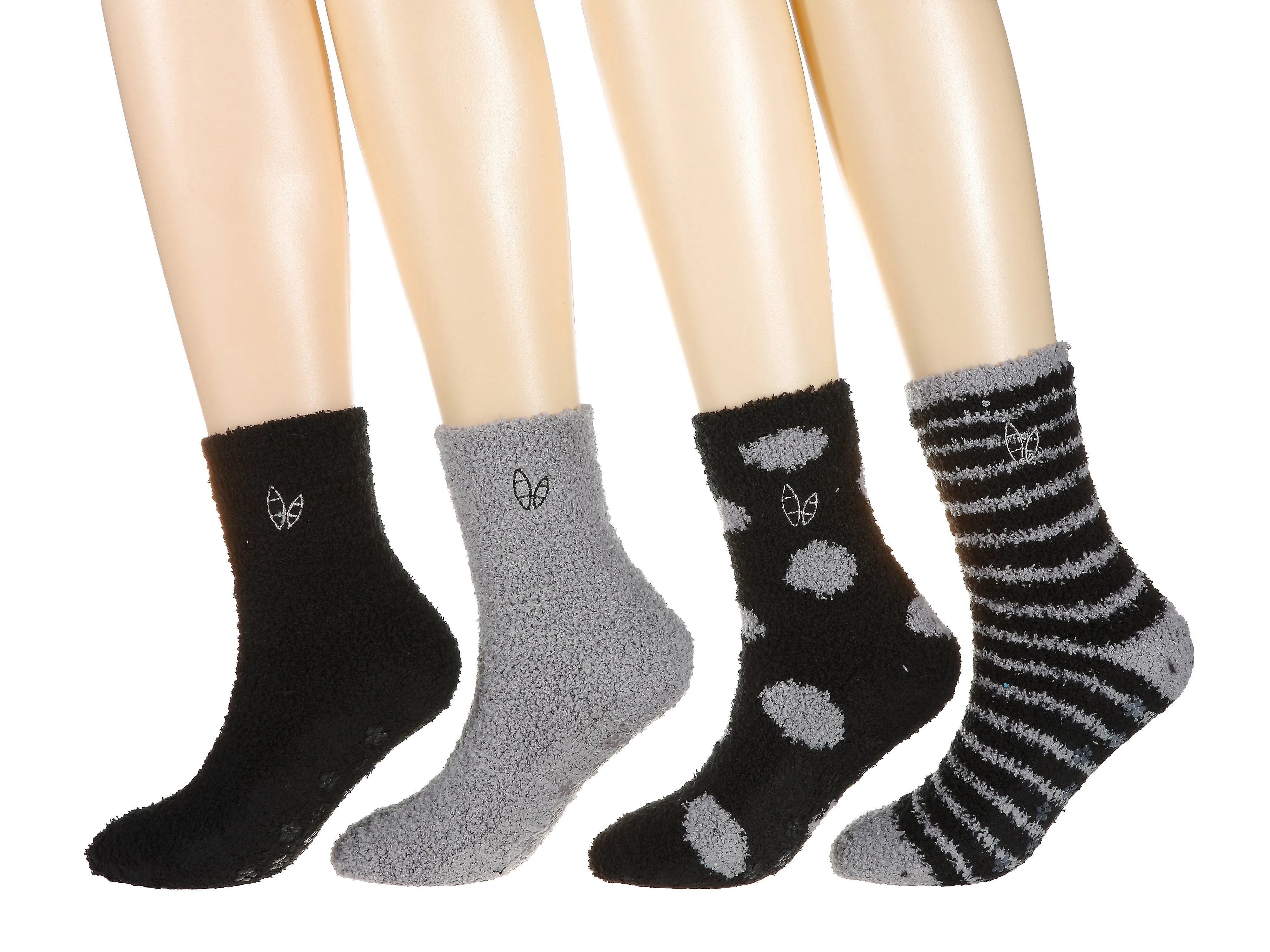 Women's (4 Pairs) Soft Anti-Skid Fuzzy Winter Crew Socks