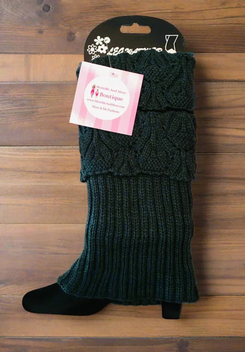 Womens Fold Over Solid Short Leg Warmers, Boot Socks, Sweater Boot Cuffs, One Size,