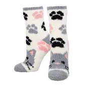 Women's Warm & Cozy Soft Kitty Crew (White)