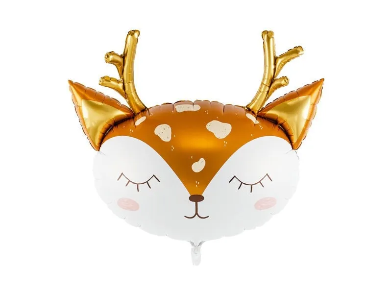 Woodland Deer Balloon, Giant Mylar Deer Head Balloon, Adorable Christmas party decor, 28.5" x 25"