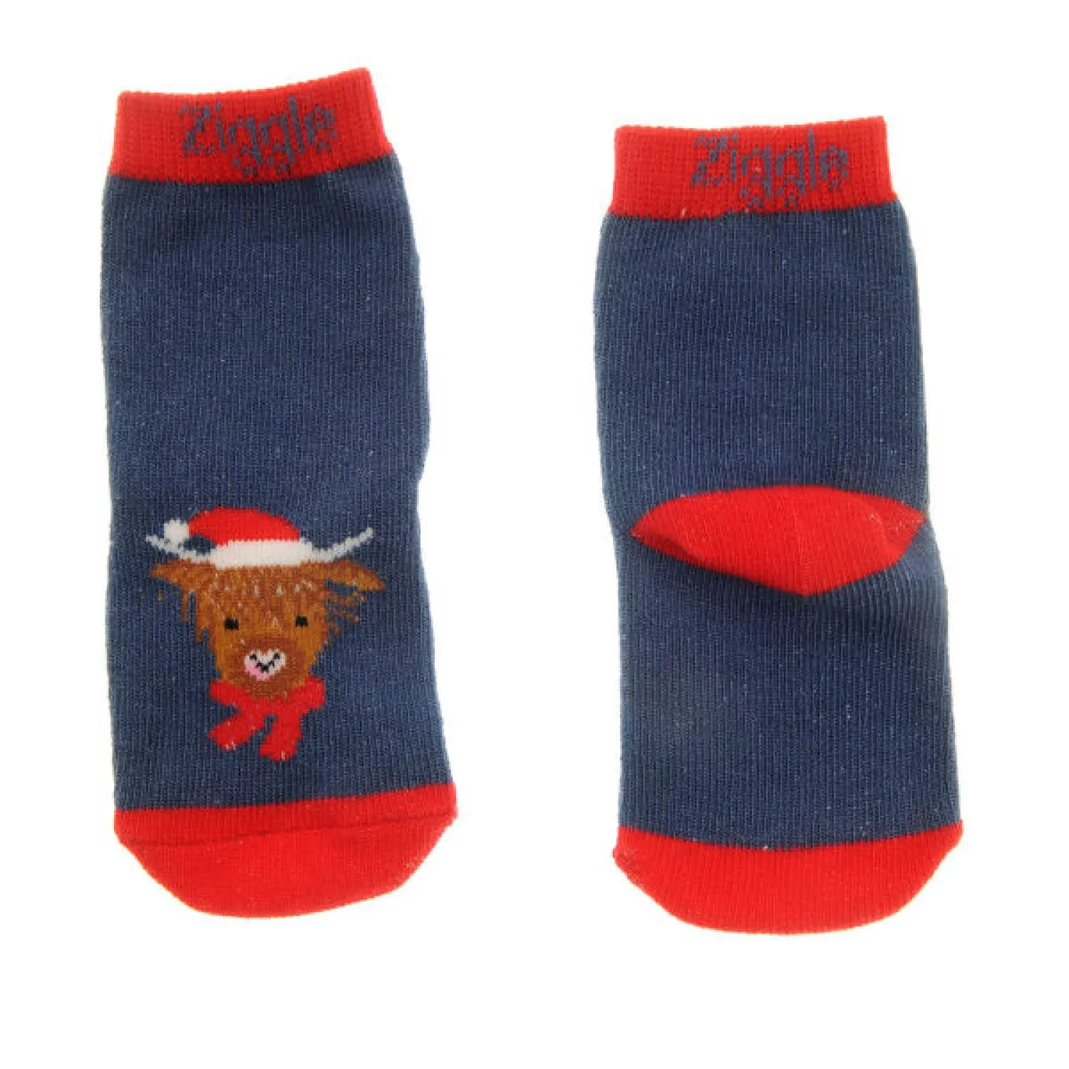 Ziggle Baby 0-6 Months Highland Cow Christmas Leggings & Socks Set