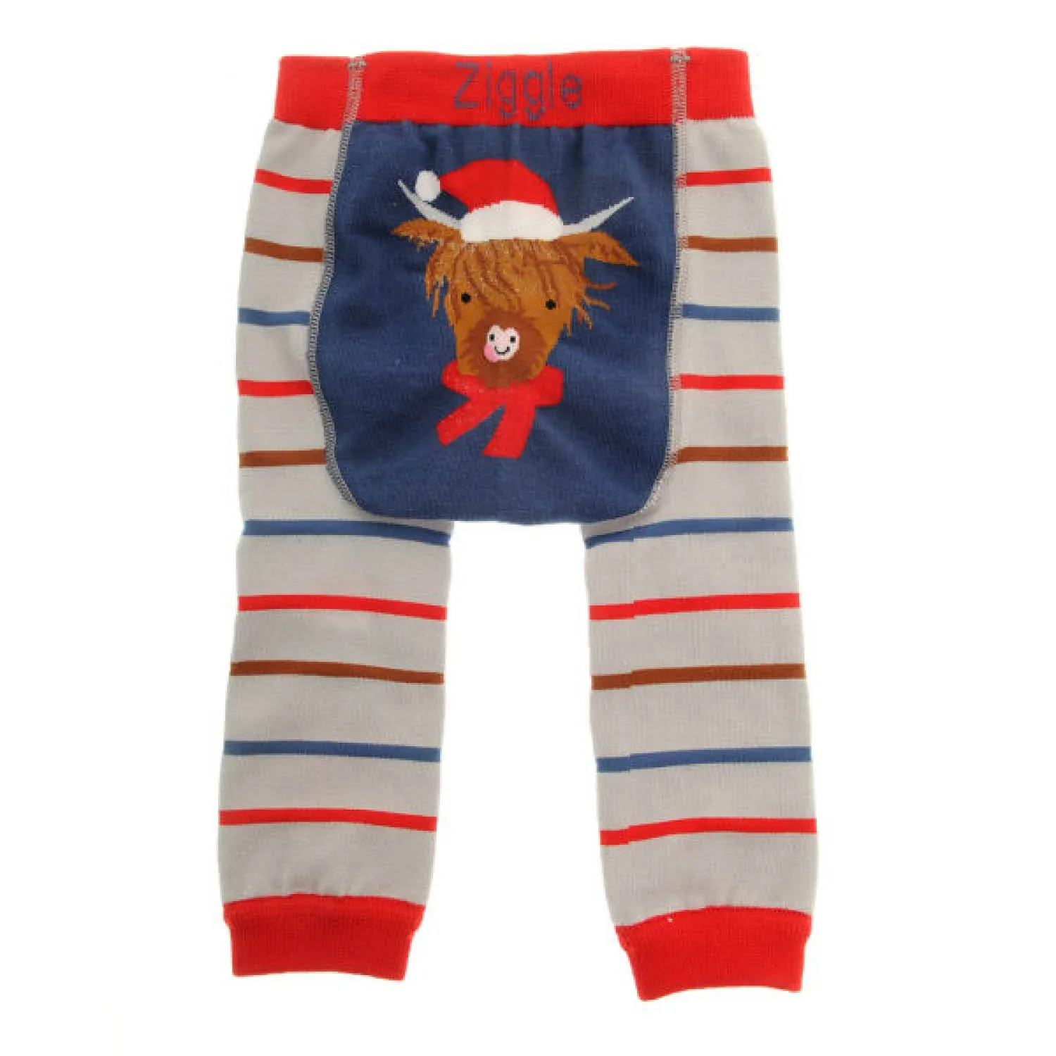 Ziggle Baby 6-12 Months Highland Cow Christmas Leggings & Socks Set