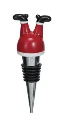 Zinc Alloy Wine Stopper w/ Hand-Painted Glass Holiday Icon