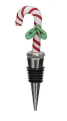 Zinc Alloy Wine Stopper w/ Hand-Painted Glass Holiday Icon